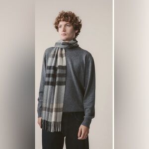 KILTANE Tartan 2 Cashmere  Scarf - Black Grey, sky blue.
